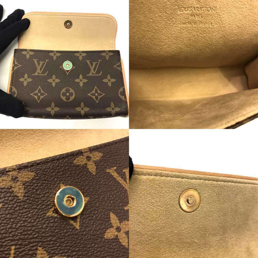 LOUIS VUITTON Authentic Brown Monogram Leather Pochette Pouch - Picture 6 of 7